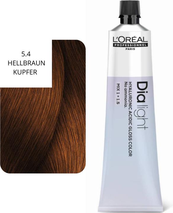 Image du produit L'Oréal Professionnel L'Oral Professionnel Dialight 54 Light Brown Copper 60ml Hair Color (5.4 cuivre brun clair)
