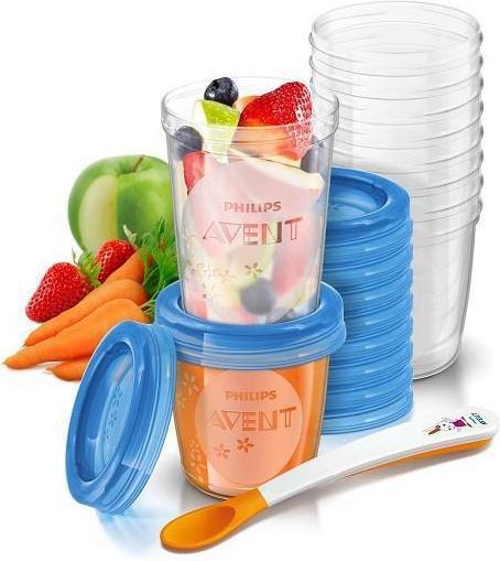 Productafbeelding Philips Avent Voedselcontainer blauw 10x180ml 10x240ml (SCF721/20)