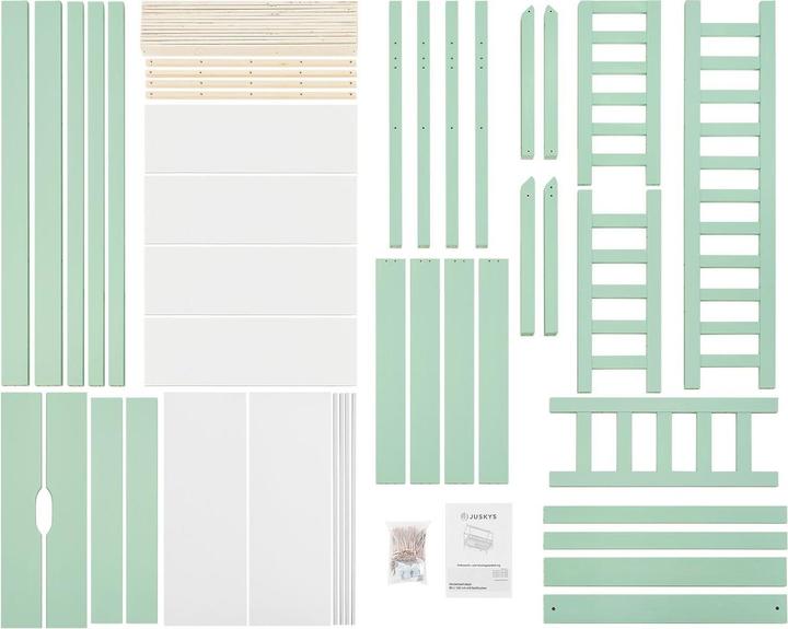 Image du produit Juskys Kinderbett 90x200cm mit Bettkasten Marli - Mint (90x200)