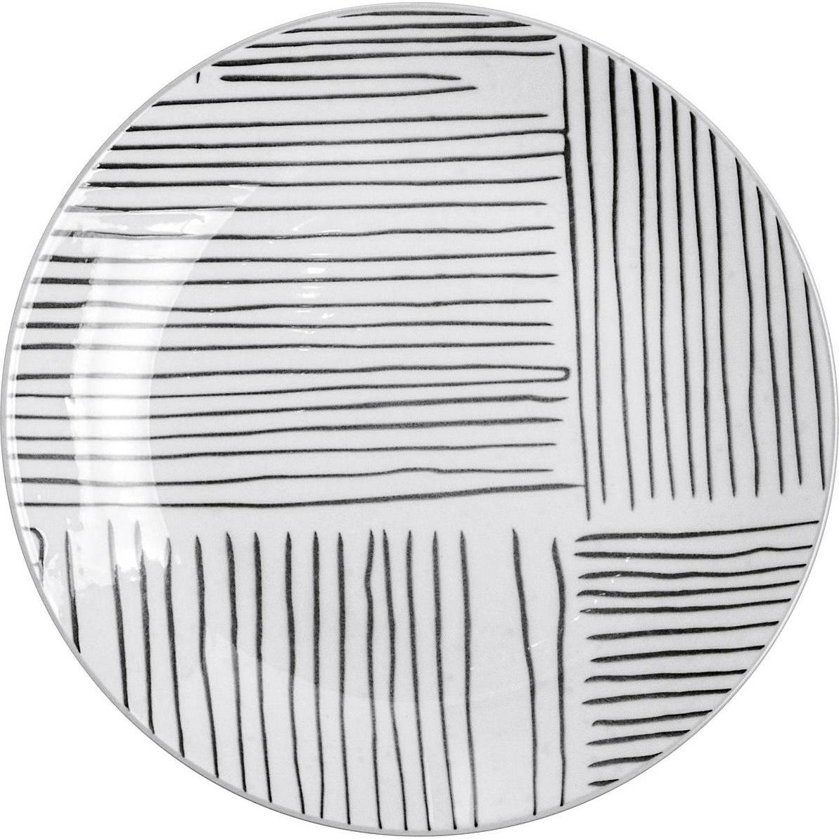 Thumbnail - 4x Gusta Teller TT Stripes Ø20cm, Teller, Schwarz