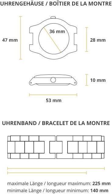 Image du produit Bambuu Horloge en bois (Montre analogique, 45 mm)