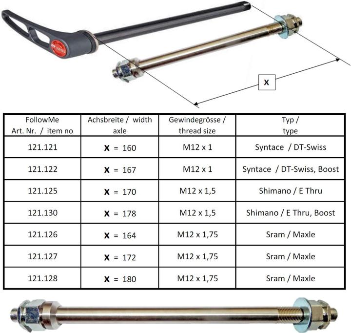 Image du produit FollowMe Adaptateur pour axe de roue