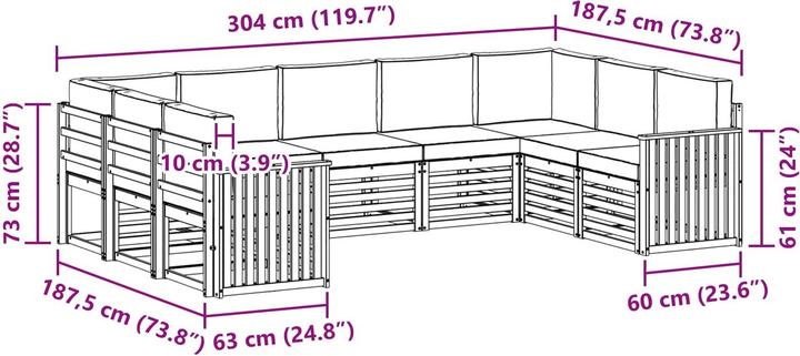 Produktbild vidaXL Outdoor-Sofa