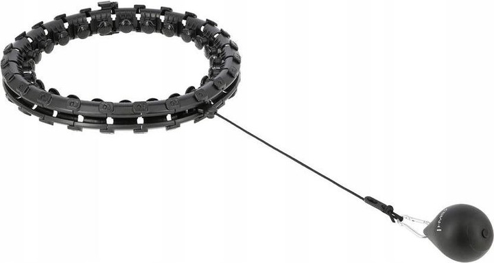 Produktbild HMS Hhw01 Schwarz Hula Hoop Set Mit Stollen Und Gewicht + Br163 Roter Gürtel (45 cm)