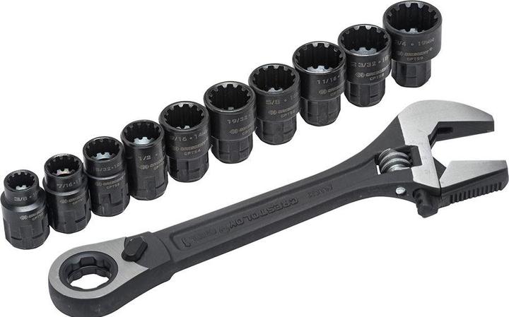 Actual product image Crescent X6 Metric spanner set with ratchet function Steel alloy 25.4 mm (10 mm, 11 mm, 12 mm, 13 mm, 14 mm, 15 mm, 16 mm, 17 mm, 18 mm, 19 mm)
