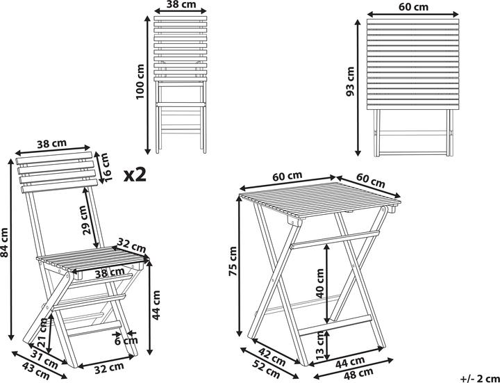 Produktbild Beliani Solarolo (60 x 60 x 75 cm)