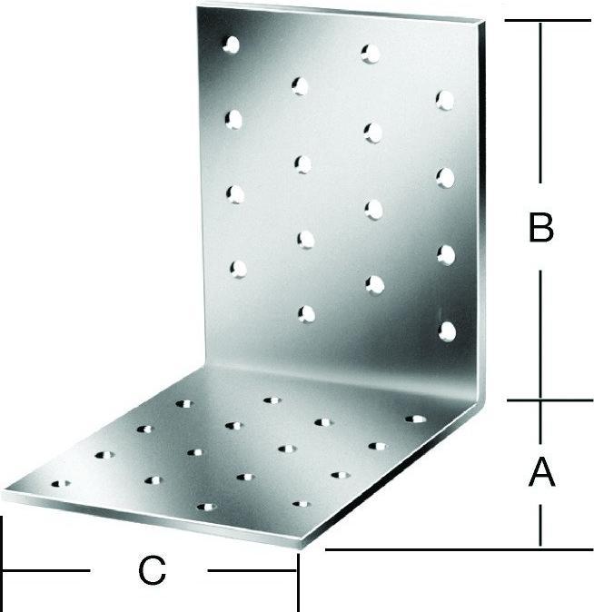 Actual product image Vormann Perforated plate angle 60 x 60x60mm p.2.5 mm (Perforated plate angle, 50 pcs.)