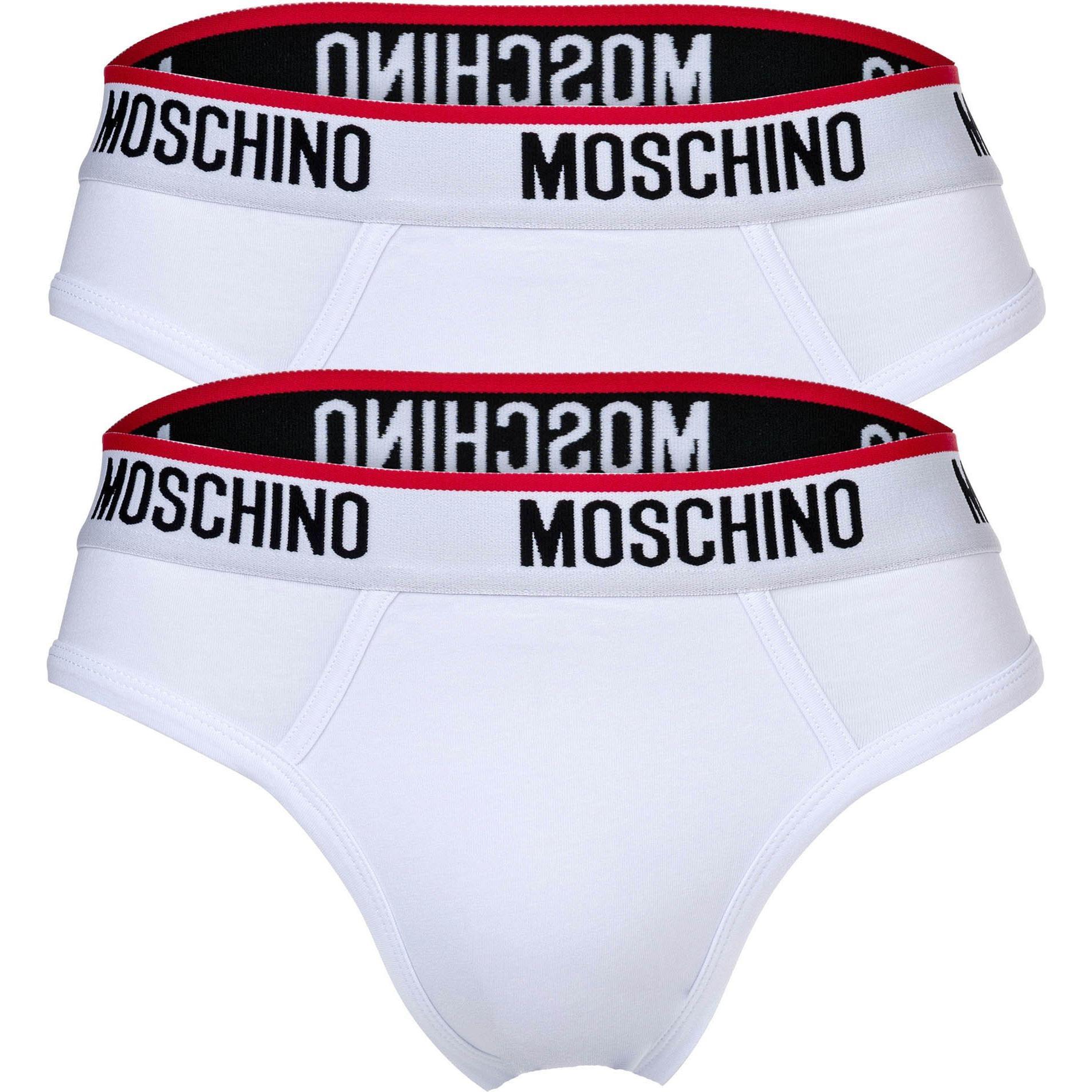 Moschino, Herren, Unterhosen, Slip Casual Bequem sitzend, Weiss, (XXL, 2er Pack)