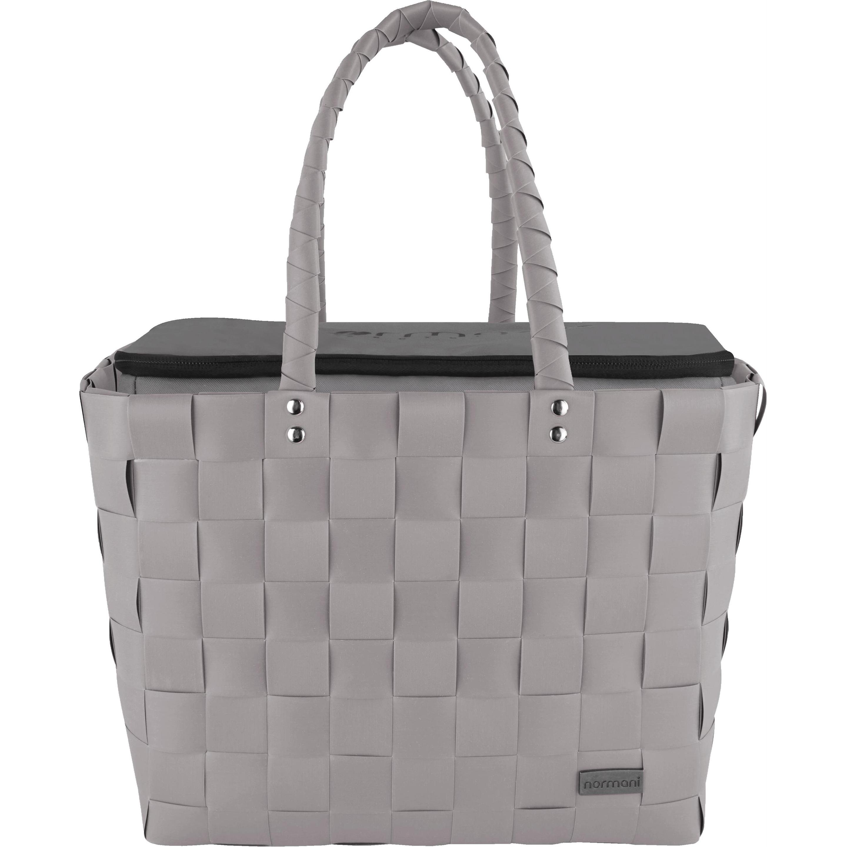 Normani, Einkaufshilfe, Flechtkorb mit grosser Kühltasche, Braun