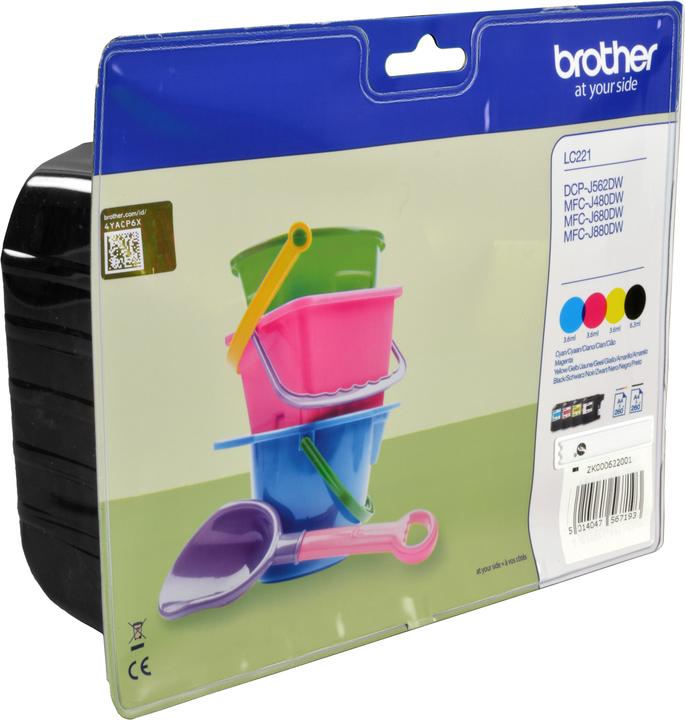 Actual product image Brother LC-221 Valuepack (M, C, Y, FC)