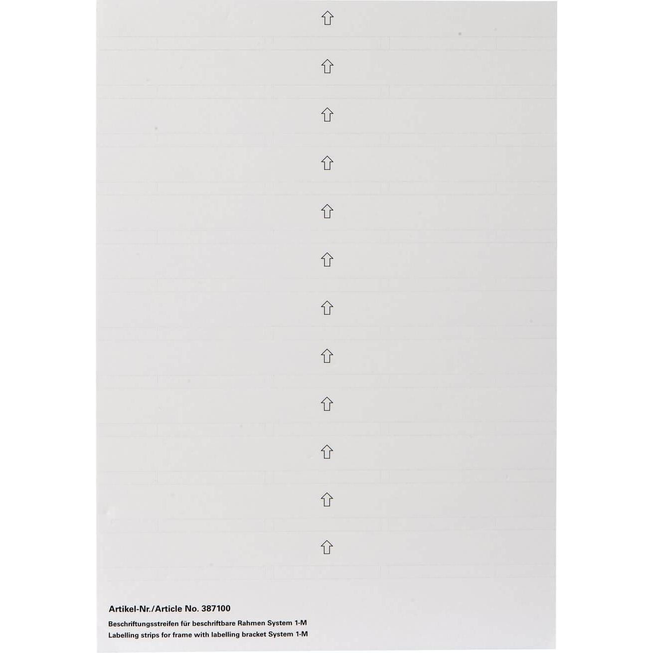 Merten, Zubehör Schalterprogramm, Beschriftungsbogen Tintenstr/Laser 387100
