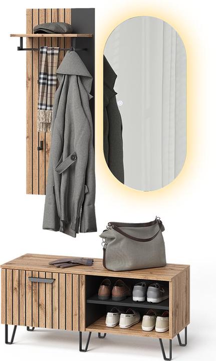 Actual product image Vicco Wardrobe Amber, Oak Wotan, 43 x 110 cm 3 parts