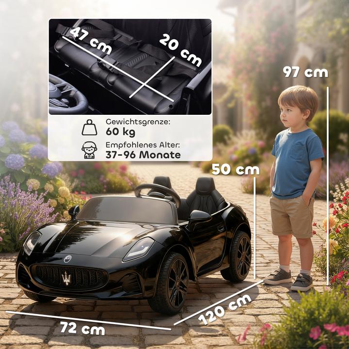 Actual product image Aiyaplay Kinder Elektroauto Kunststoff, Metall Schwarz (12 V)