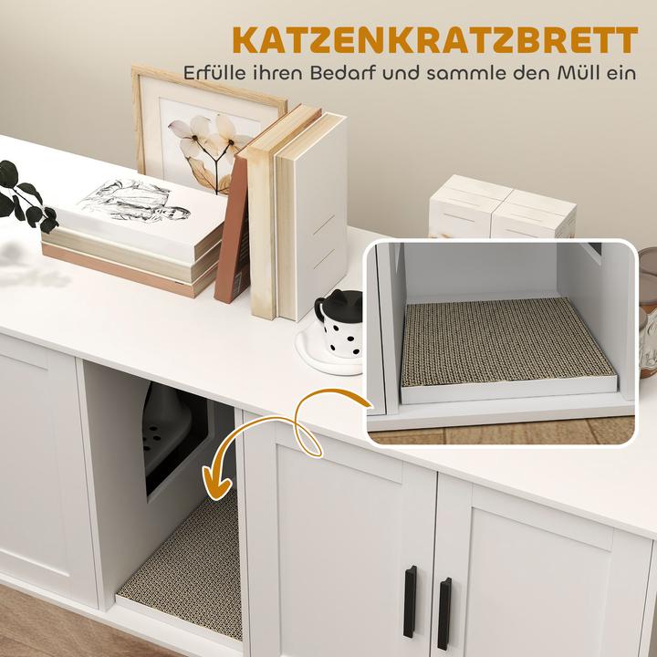 Immagine prodotto PawHut Katzenklo Schrank MDF Weiss