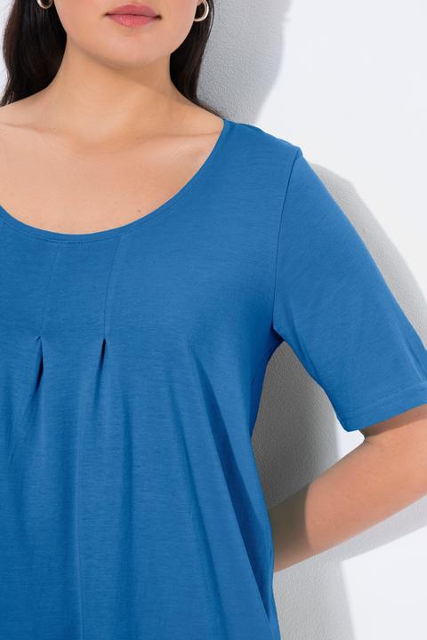 Produktbild Ulla Popken T-Shirt, Zierfalten, A-Linie, Rundhals, Halbarm, Modal (42, 44)