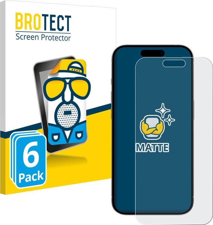 BROTECT Pellicola protettiva antiriflesso opaca (6 Pezzo/i, Apple iPhone 15 Pro Max)