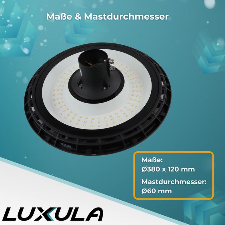 Produktbild Luxula LED-Strassenleuchte LX800112, rund, 120W, 12000lm, 3000K, IP65 (IP65)