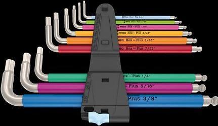 Actual product image Wera 3950/9 Hex-Plus Multicolour Imperial Stainless 1