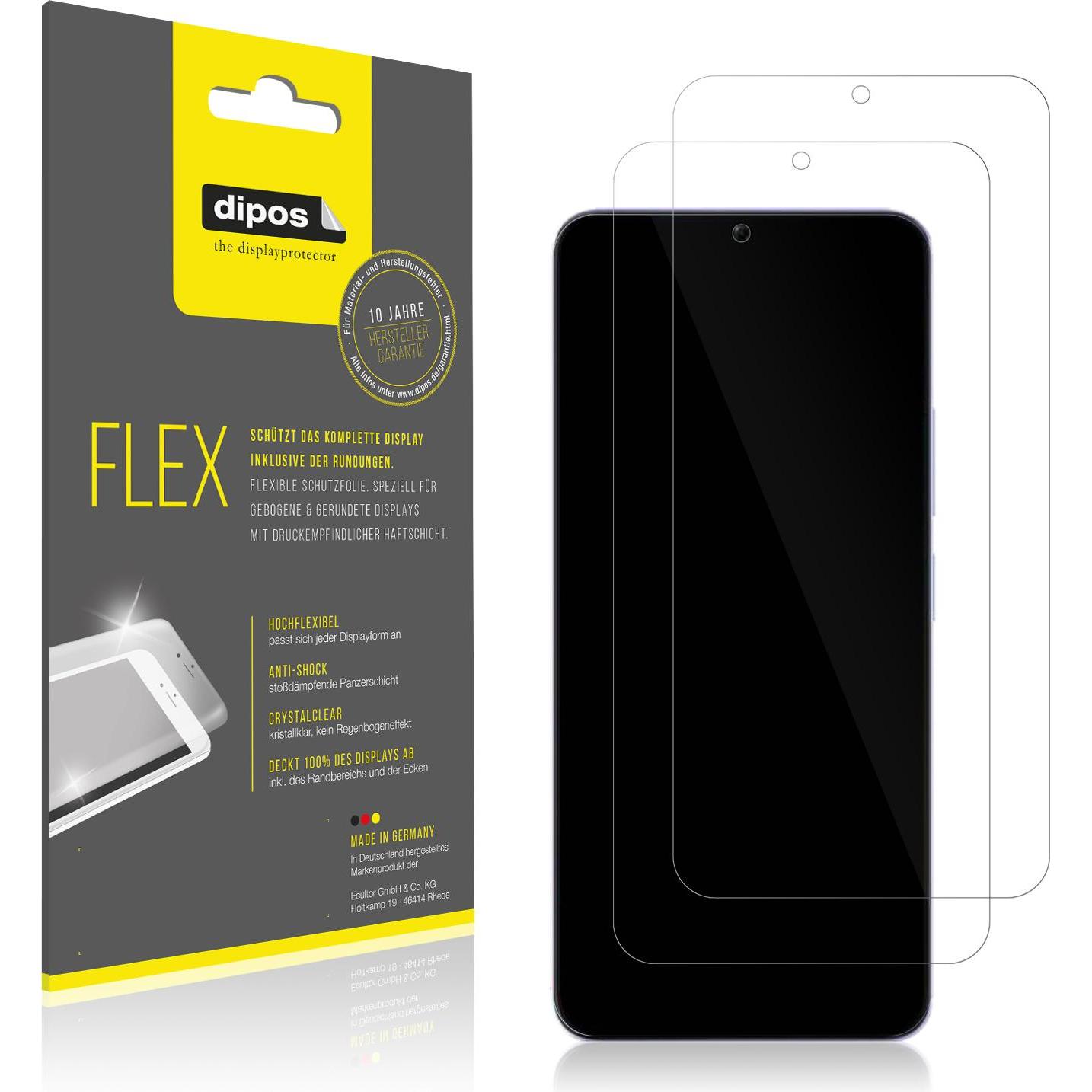 Dipos Displayschutzfolie Full-Cover 3D (2 Stück, Xiaomi Poco M6), Smartphone Schutzfolie, Transparent
