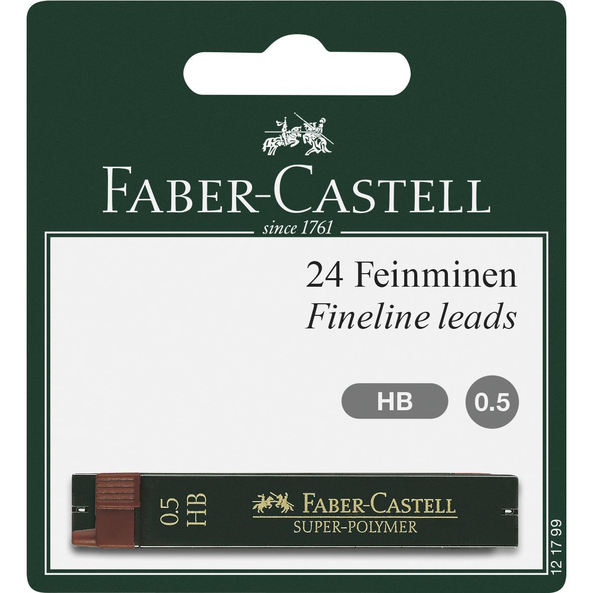 Faber-Castell, Ersatzpatrone, Schreibmine Feinmine Super Polymer 0.5 mm, Schwarz (Ersatzmine, Schwarz, 0.50 mm)