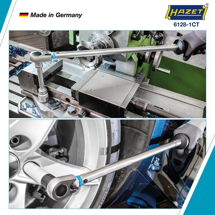 Produktbild HAZET Drehmomentschlüssel ∙ US-STANDARD 6128-1CT ∙ Nm min-max: 67.8 - 339 Nm ∙ lbf min-max: 50 - 25… (1/2", 67.80 Nm, 339 Nm)