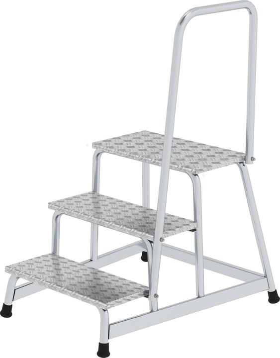 Munk Escabeau de travail fixe avec main courante 3 marches (Échafaudages, 88 cm)
