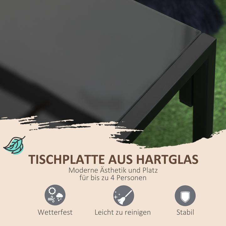 Immagine prodotto Outsunny Gartenmöbel-Set Stahl, Polyester Grau+Schwarz