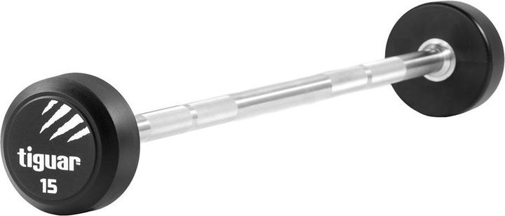Tiguar Langhantel gerade, mit gerändeltem Griff, langlebig & rutschfest (1 x 15 kg)