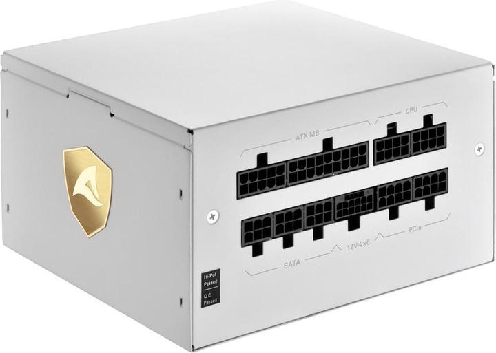 Actual product image Sharkoon Rebel P20 1000 White (white, 1x 12 pin high power connector, 4x PCIe, cable management, 1000 watts) (1000 W)