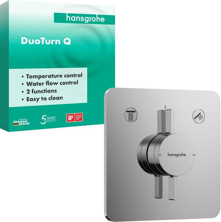 Produktbild hansgrohe DuoTurn Q Mischer, Unterputz, 2 Verbraucher, 2 Funktionen, Soft Edge Rosette, 75414