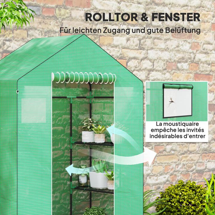 Produktbild Outsunny Gewächshaus Stahl, Kunststoff Grün