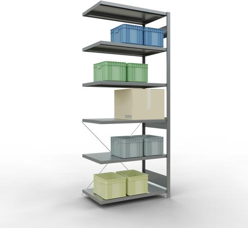 Produktbild Schulte Lagertechnik Stecksystem Anbauregal MULTIplus250 mit Kreuzstrebe