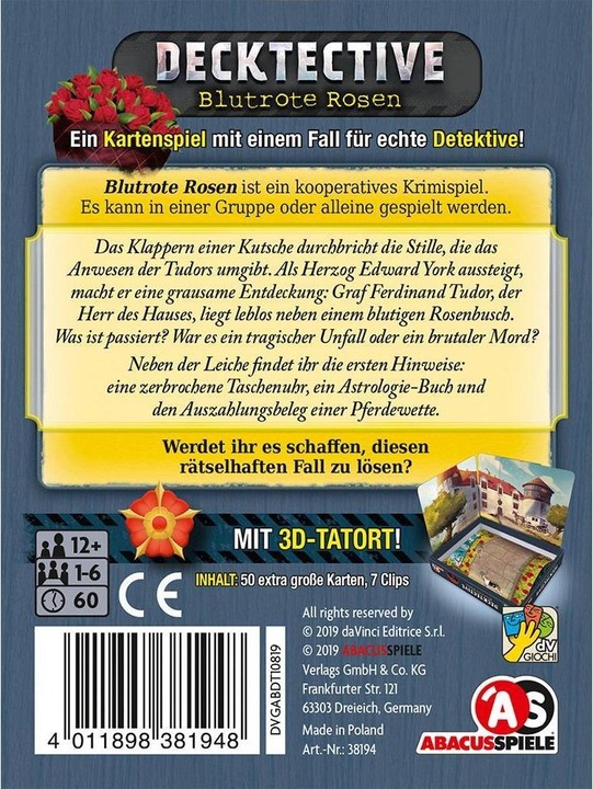 Produktbild Abacus Decktective Blutrote Rosen (Deutsch)