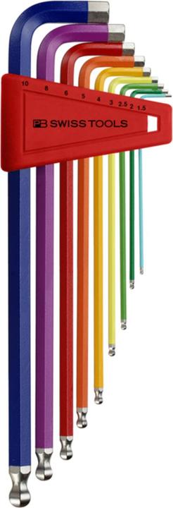 PB Swiss Tools Jeu de clés mâles - PB Rainbow - long - tête sphérique