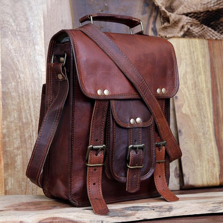 Immagine prodotto Only-Bags.Store Borsa a tracolla satchel in pelle, messaggero in vera pelle per uomini e donne, borsa a tracolla