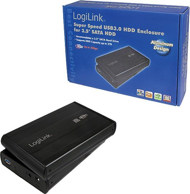 Productafbeelding LogiLink 3,5" SATA-schijfbehuizing, USB 3.0, zwart (3.5")
