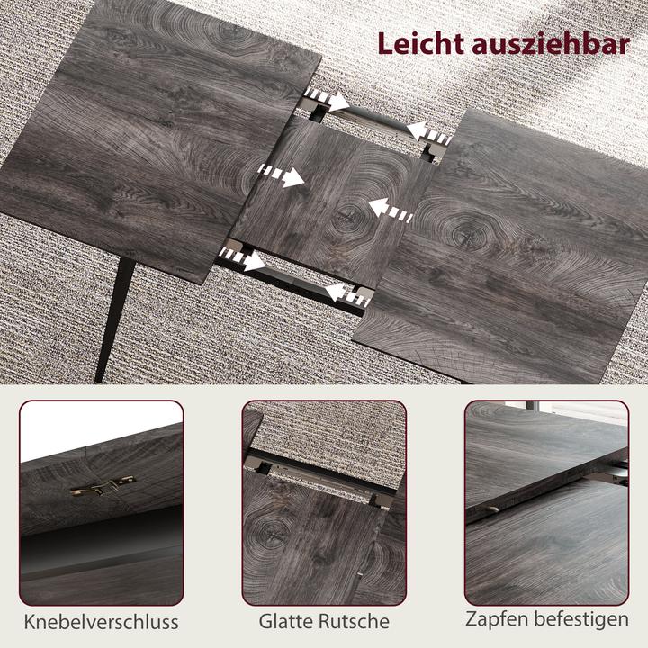 Produktbild Homcom Esstisch MDF, Stahl Grau