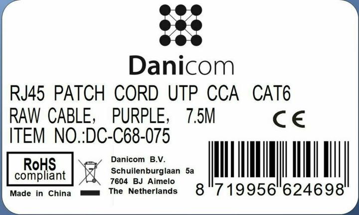 Produktbild Dsit CAT 6 Netzwerkkabel U/UTP (CAT6, 7.50 m)
