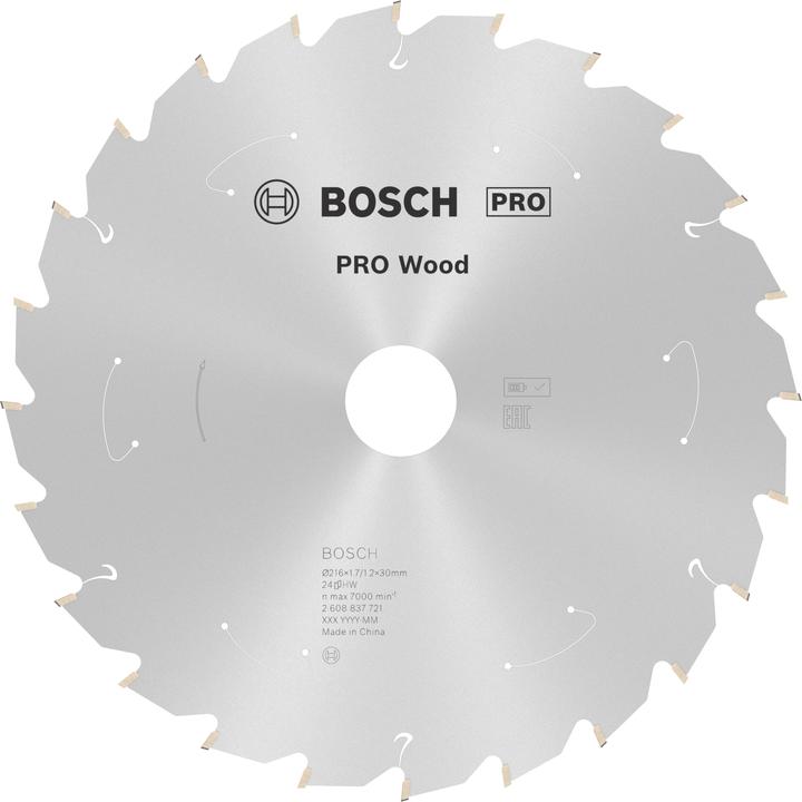 Produktbild Bosch Professional Zubehör PRO Wood cordless Kreissägeblatt, 216 x 1,7 x 30 mm