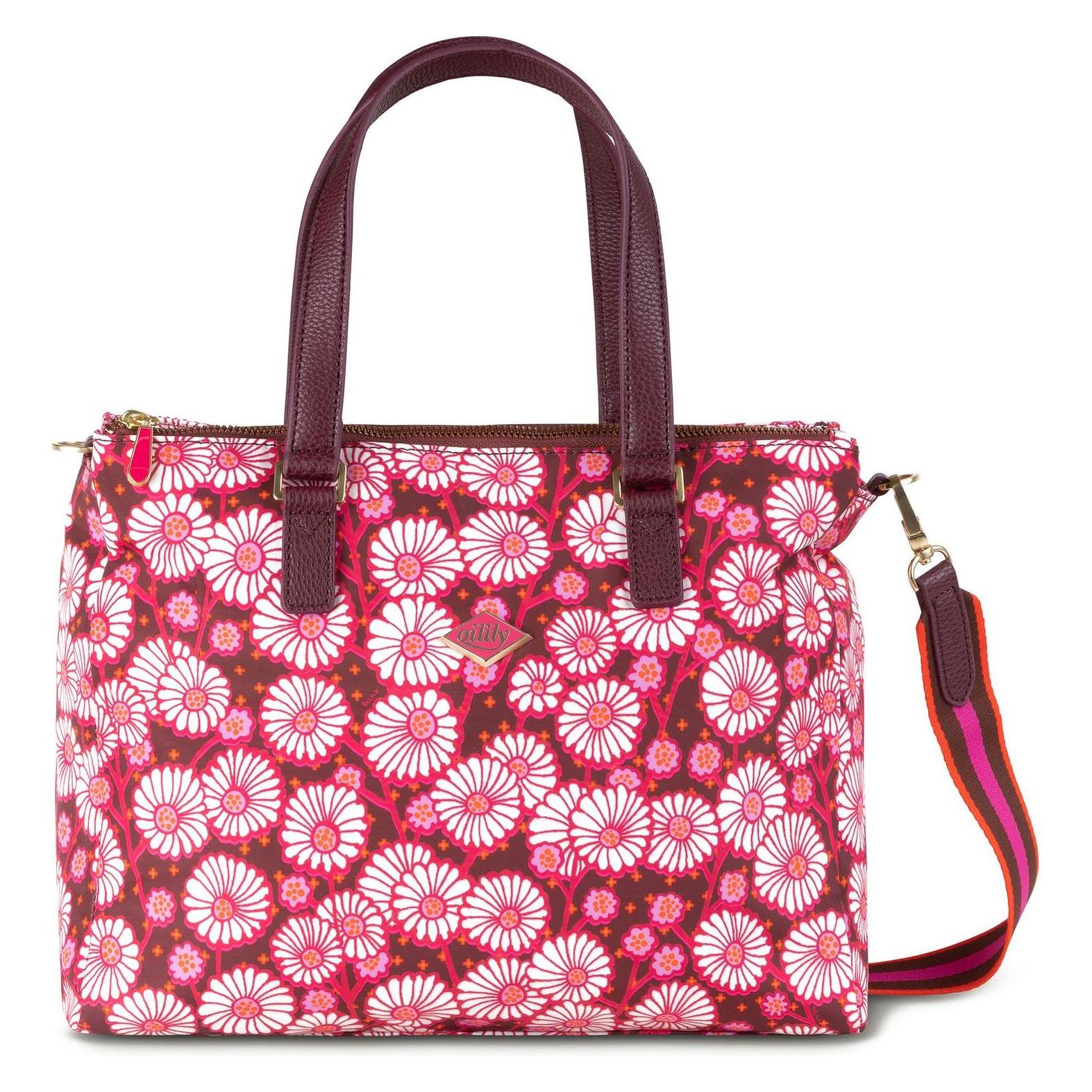 Oilily, Damen, Handtasche, Hebe Handbag, Mehrfarbig, Braun, Pink