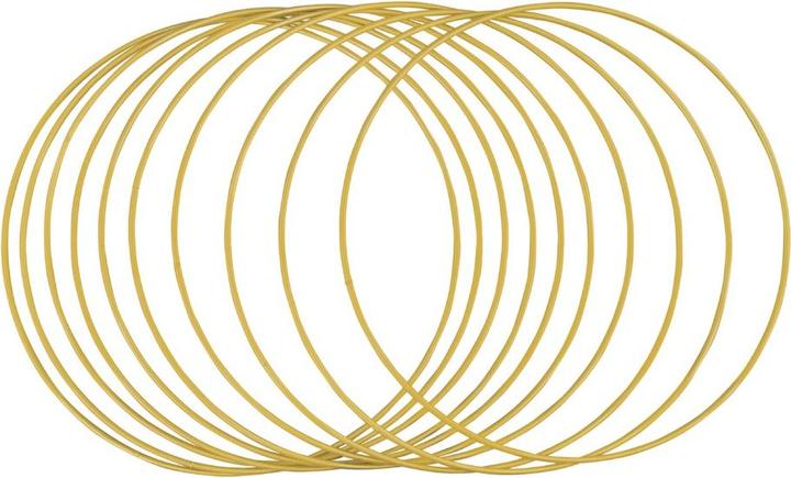 Rayher Anelli in metallo, rivestiti, 25cm ø, oro, 10 pezz