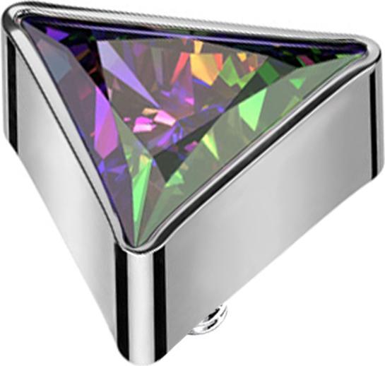 Produktbild Star Piercing Dermal Anchor dreieck silber Kristall dunkel multicolor (ohne Messing, Titan)