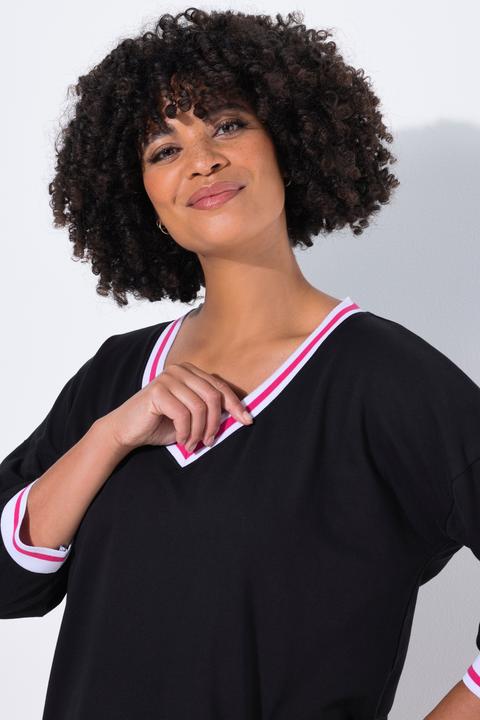 Immagine prodotto Angel of Style T-shirt dal taglio oversize con orli a righe e maniche a 3/4 (56)