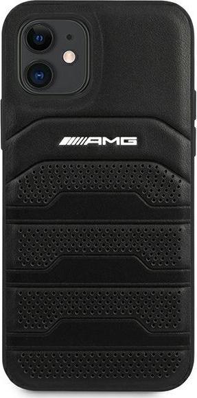 Immagine prodotto Mercedes AMG AMHCP12SGSEBK Custodia rigida per iPhone 12 mini da 5,4" in pelle nera con linee in rilievo (Apple iPhone 12 mini)