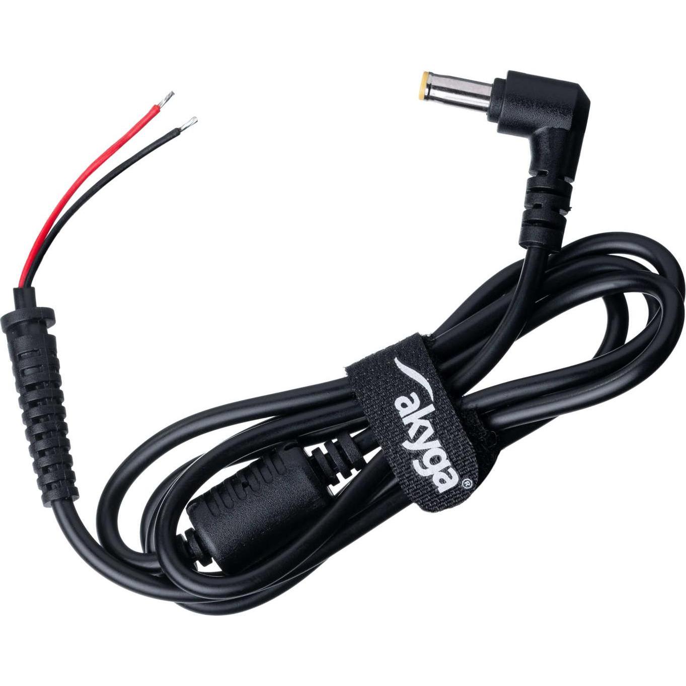 Akyga AK-SC-05 Ersatz-DC-Kabel für Notebook-Netzteil schwarz (1.20 m), Stromkabel
