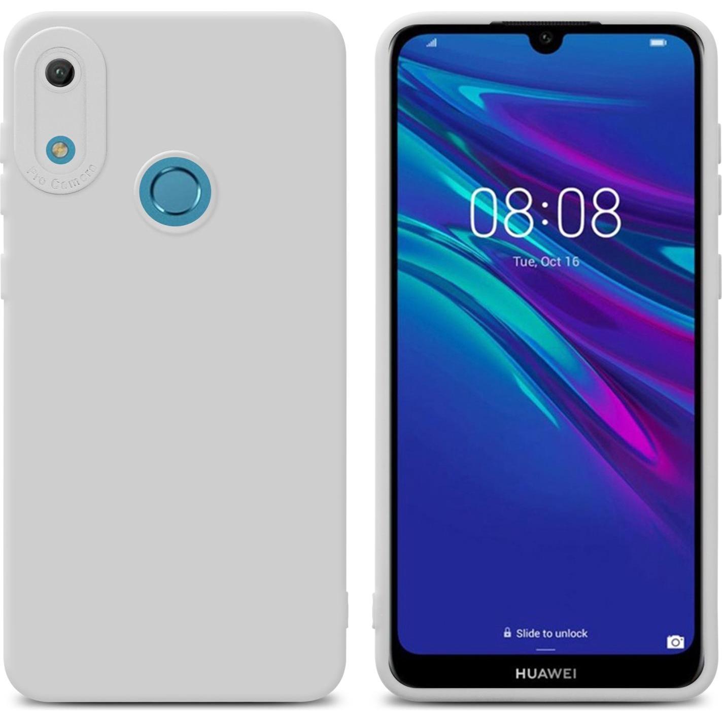 Cadorabo Hülle für Huawei Y6 2019 im TPU Fluid LM162 Style (Huawei Y6 (2019)), Smartphone Hülle, Weiss