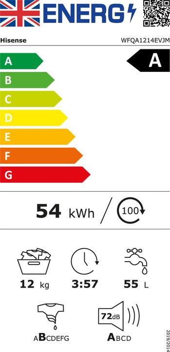 Energy Label Hisense WFQA1214EVJM (12 kg, Left)