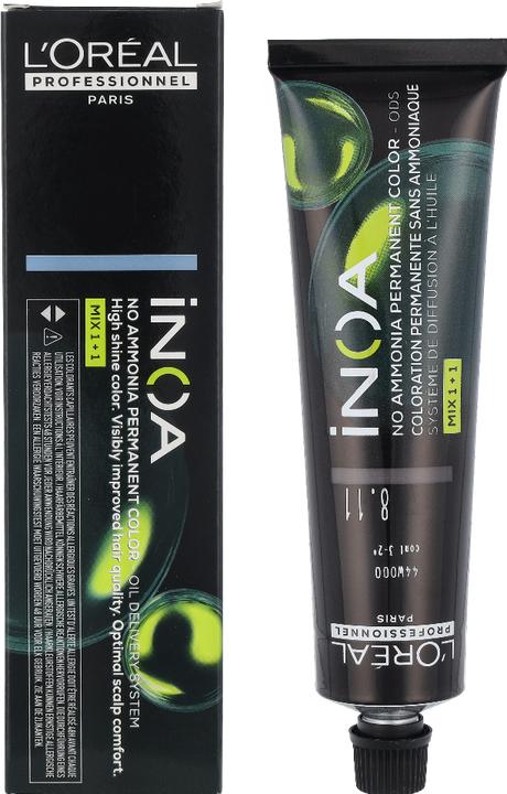 Actual product image L'Oréal Paris L'Oreal Inoa Coloration D'Oxydation Ammonia Free (8,11 Light blonde Deep ash)