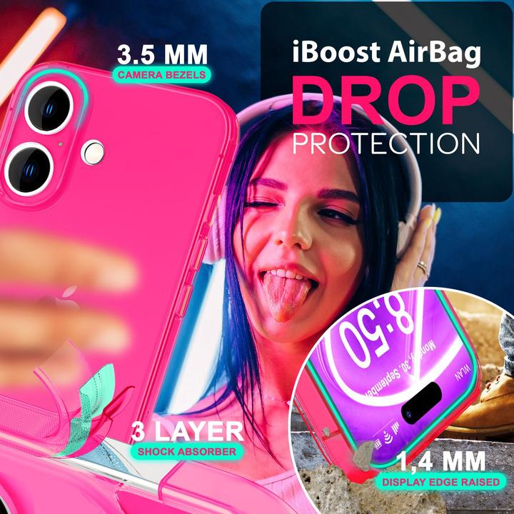 Immagine prodotto Nalia Copertura in silicone trasparente al neon (Apple iPhone 16)