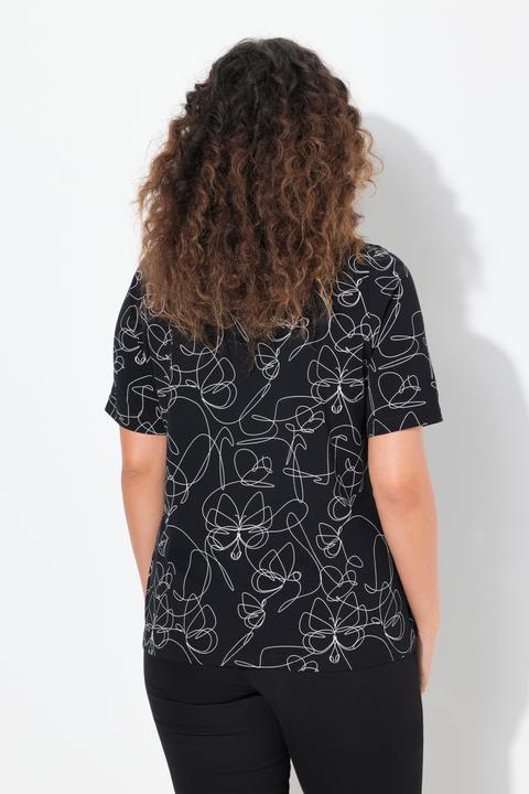 Actual product image Ulla Popken Abstract Animal Print Short Sleeve Tee (42, 44)